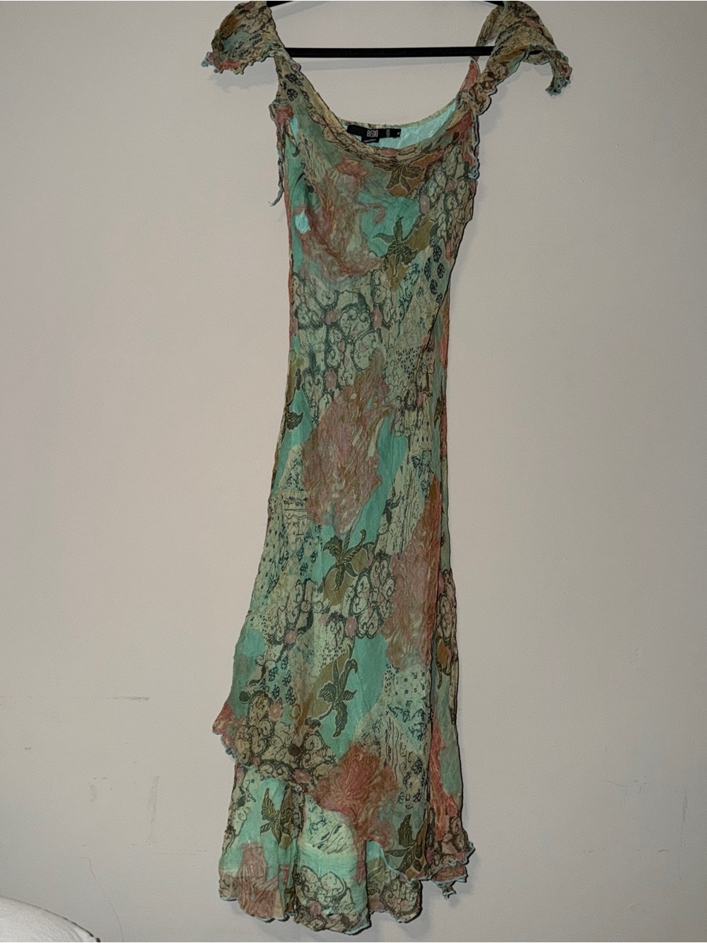 Y2K Multicoloured BEDO Montreal maxi dress with ruffles and a flowy design m